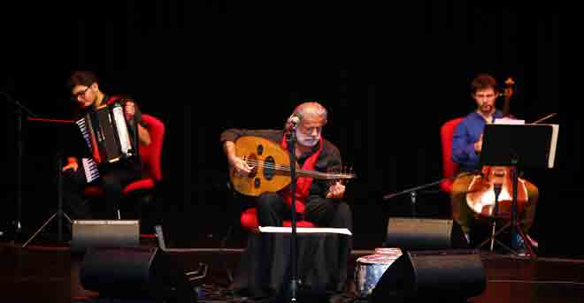 Renowned composer and musician Marcel Khalife meets with his fans at a concert in Sorbonne University Abu Dhabi