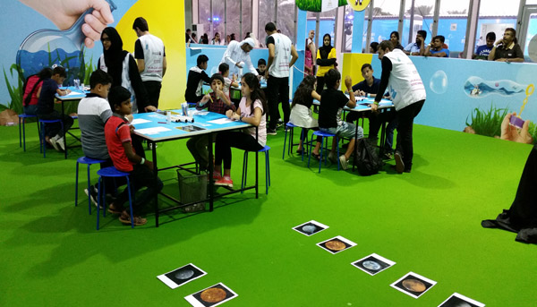 Sorbonne University Abu Dhabi displays its scientific project “Moons of the Solar system” during Abu Dhabi Science Festival